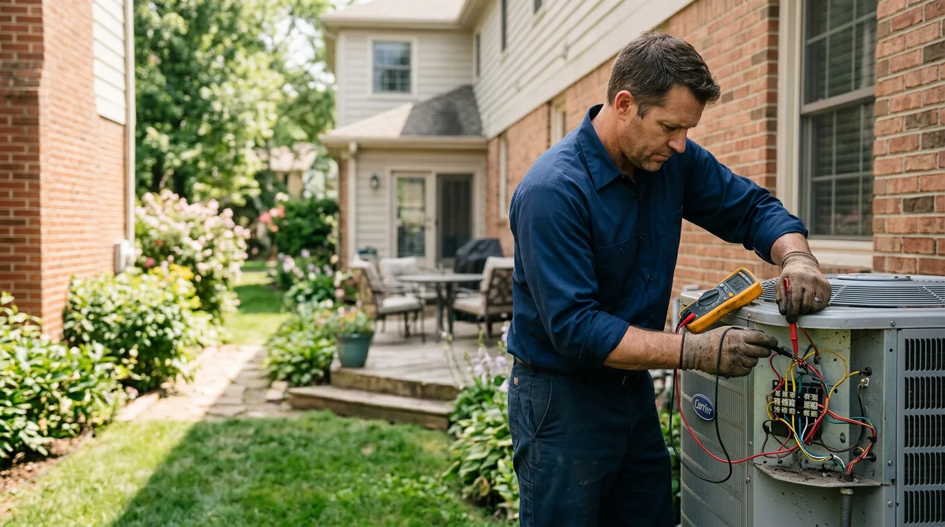 HVAC technician working near Sharon Springs, KS